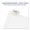 Avery 11 x 8.5 Avery Style Preprinted Legal Exhibit Side 10-Tab Index Dividers - White (25/Pack)